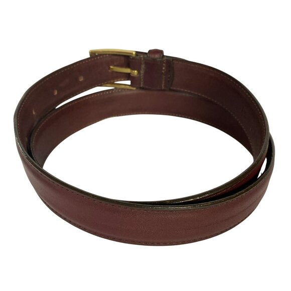 Dooney & Bourke Brown Glove Leather Belt Women's Size 34 Vintage Brass - Picture 3 of 7